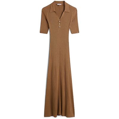 Tommy Hilfiger Robe midi marron clair XL - Publicité Tommy Hilfiger Robe midi marron clair XL - Publicité