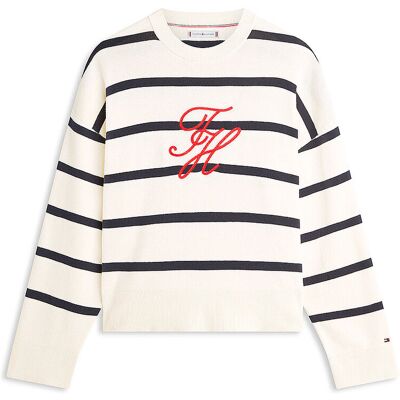 Tommy Hilfiger Pull-over blanc M - Publicité Tommy Hilfiger Pull-over blanc M - Publicité