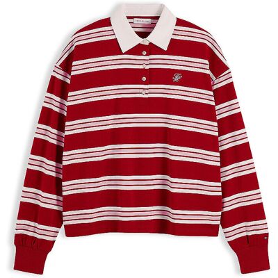 Tommy Hilfiger Polo de rugby rouge foncé M - Publicité Tommy Hilfiger Polo de rugby rouge foncé M - Publicité
