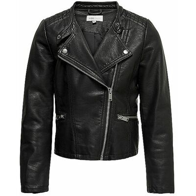 Only Veste de motard en similicuir pour fille KONFREYA noir 140 - Publicité Only Veste de motard en similicuir pour fille KONFREYA noir 140 - Publicité