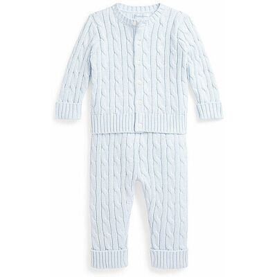 Ralph Lauren Ensemble bébé 2 pièces cardigan et pantalon bleu clair 74 - Publicité Ralph Lauren Ensemble bébé 2 pièces cardigan et pantalon bleu clair 74 - Publicité