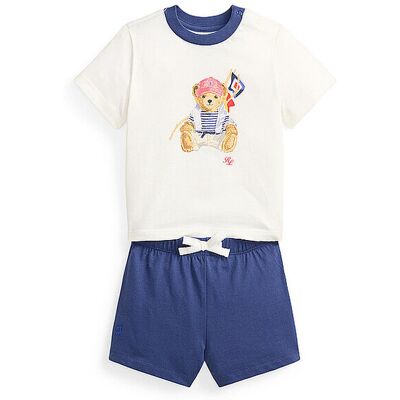 Ralph Lauren Ensemble bébé 2 pièces T-shirt et short crème 68 - Publicité Ralph Lauren Ensemble bébé 2 pièces T-shirt et short crème 68 - Publicité