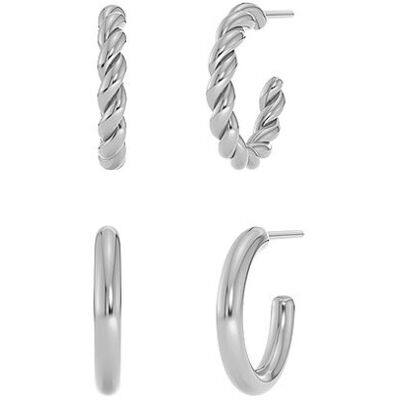 Edblad Boucles d'oreilles DUO PAIR CREOLES Steel argent - Publicité Edblad Boucles d'oreilles DUO PAIR CREOLES Steel argent - Publicité