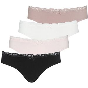 Lascana Lot de 4 slips rose box beige 32-34 - Publicité Lascana Lot de 4 slips rose box beige 32-34 - Publicité
