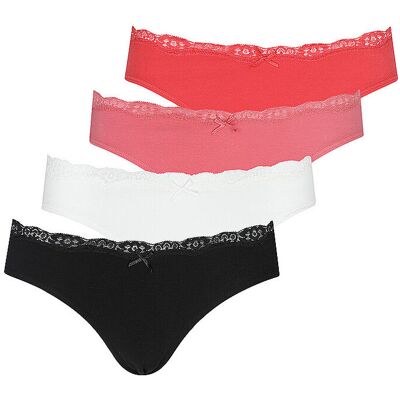 Lascana Slip lot de 4, boîte rose rose 36-38 - Publicité Lascana Slip lot de 4, boîte rose rose 36-38 - Publicité