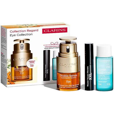 Collection Yeux Double Serum Clarins - Coffret Soins - Publicité Collection Yeux Double Serum Clarins - Coffret Soins - Publicité