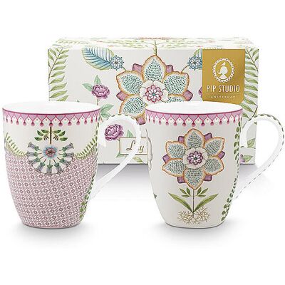 Studio Lot de 2 grands mugs à anse LILY & LOTUS 350 ml violet - Publicité Studio Lot de 2 grands mugs à anse LILY & LOTUS 350 ml violet - Publicité