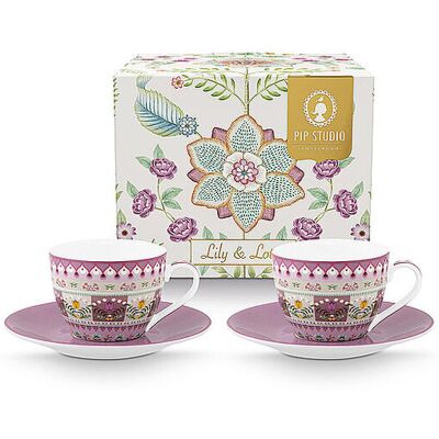 Studio Ensemble de 2 tasses à espresso avec soucoupes LILY & LOTUS 120 ml violet - Publicité Studio Ensemble de 2 tasses à espresso avec soucoupes LILY & LOTUS 120 ml violet - Publicité