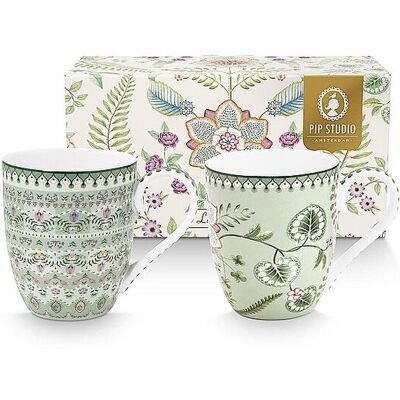 Pip Studio Light Green Hellgrün Lily & Lotus Ensemble de Tasses - Mug Set - Publicité Pip Studio Light Green Hellgrün Lily & Lotus Ensemble de Tasses - Mug Set - Publicité