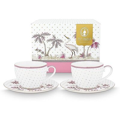 Studio Tasse à cappuccino avec soucoupe, lot de 2, 120 ml JOLIE DOTS Or/Rose blanc - Publicité Studio Tasse à cappuccino avec soucoupe, lot de 2, 120 ml JOLIE DOTS Or/Rose blanc - Publicité