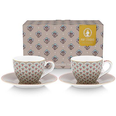 Studio Tasse à expresso avec soucoupe, lot de 2, 120 ml BLOOMING TALES Kaki camel - Publicité Studio Tasse à expresso avec soucoupe, lot de 2, 120 ml BLOOMING TALES Kaki camel - Publicité