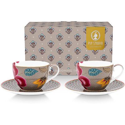 Studio Tasse à cappuccino avec soucoupe, lot de 2, 280 ml BLOOMING TALES Fantasy Khaki camel - Publicité Studio Tasse à cappuccino avec soucoupe, lot de 2, 280 ml BLOOMING TALES Fantasy Khaki camel - Publicité