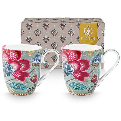 Studio Lot de 2 tasses à anse 450 ml XLarge BLOOMING TALES Fantasy Blue bleu clair - Publicité Studio Lot de 2 tasses à anse 450 ml XLarge BLOOMING TALES Fantasy Blue bleu clair - Publicité
