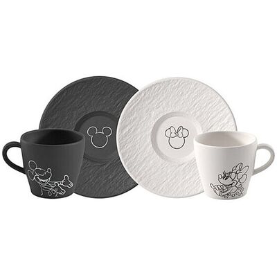 Villeroy & Boch Tasse à café avec soucoupe, set de 4 pièces MANUFACTURE - MICKEY MOUSE noir - Publicité Villeroy & Boch Tasse à café avec soucoupe, set de 4 pièces MANUFACTURE - MICKEY MOUSE noir - Publicité