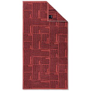 Joop Serviette de douche 80x150cm BARS ALLOVER Sienne rouge - Publicité Joop Serviette de douche 80x150cm BARS ALLOVER Sienne rouge - Publicité