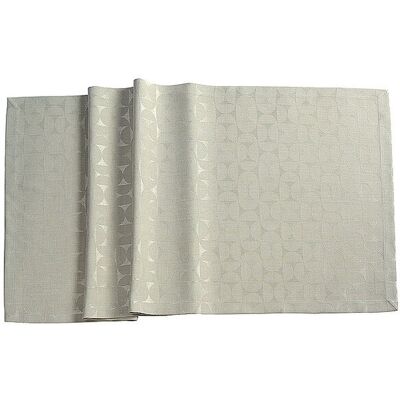 Ora Jacquard Lune Beean Beige 50x140cm - Chemin de table - Publicité Ora Jacquard Lune Beean Beige 50x140cm - Chemin de table - Publicité