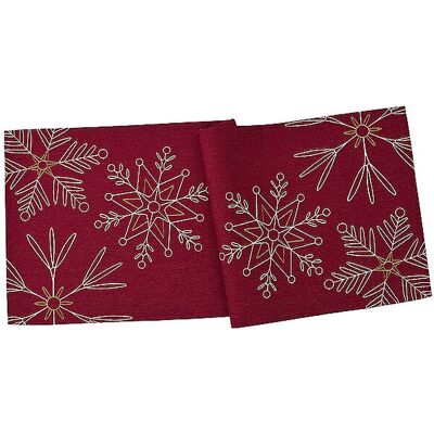 Sander Chemin de table de Noël 50x138cm SNOWFLAKES Rouge rouge - Publicité Sander Chemin de table de Noël 50x138cm SNOWFLAKES Rouge rouge - Publicité
