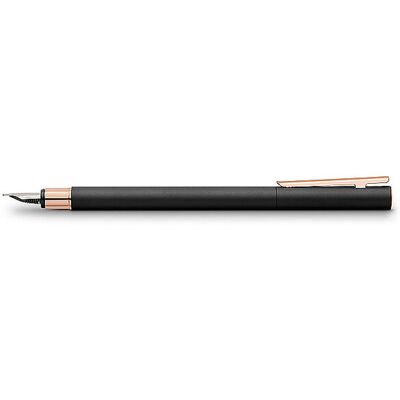 Faber-Castell Neo Slim Stylo plume en métal, largeur de plume M, noir et or rose noir - Publicité Faber-Castell Neo Slim Stylo plume en métal, largeur de plume M, noir et or rose noir - Publicité