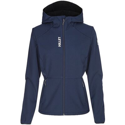Millet Veste softshell de randonnée pour femmes Seneca Shield Hoodie bleu marine L - Publicité Millet Veste softshell de randonnée pour femmes Seneca Shield Hoodie bleu marine L - Publicité