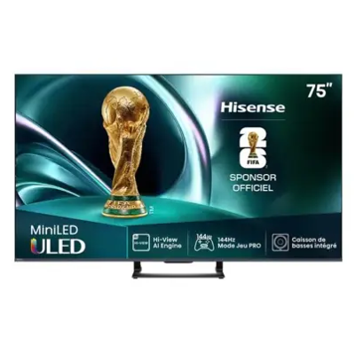 HISENSE Téléviseur 189 cm QD Mini-LED 4K - 75U7Q - Publicité HISENSE Téléviseur 189 cm QD Mini-LED 4K - 75U7Q - Publicité
