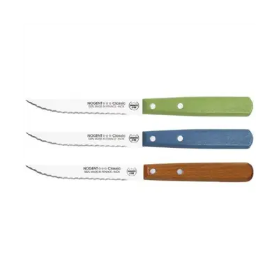 Couteaux à steak Nogent 11cm - Vert/Bleu/Cerisier - Design Traditionnel - Publicité Couteaux à steak Nogent 11cm - Vert/Bleu/Cerisier - Design Traditionnel - Publicité