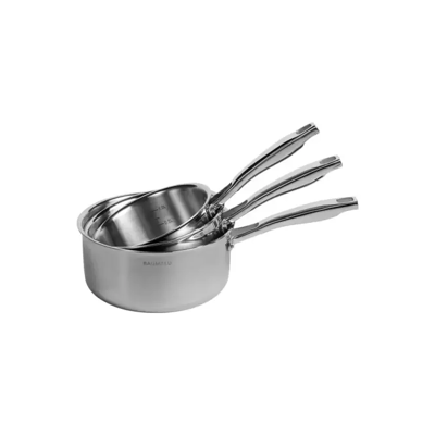 BAUMALU - SERIE DE 3 CASSEROLES 16/18/20 CM TRIPLI - Publicité BAUMALU - SERIE DE 3 CASSEROLES 16/18/20 CM TRIPLI - Publicité
