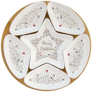 EASY LIFE Set 6 coupelles + plateau - Merry Christmas - Publicité EASY LIFE Set 6 coupelles + plateau - Merry Christmas - Publicité