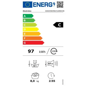 ELECTROLUX Sèche-linge 60 cm 8 kg pompe à chaleur - EW6HI5829SB - Publicité ELECTROLUX Sèche-linge 60 cm 8 kg pompe à chaleur - EW6HI5829SB - Publicité