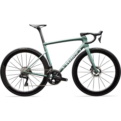 VELOS DE ROUTE Vélo Specialized Tarmac Sl8 Sw Di2 Gloss Premium Fjord Metallic/White Metallic Silver 56 - Publicité VELOS DE ROUTE Vélo Specialized Tarmac Sl8 Sw Di2 Gloss Premium Fjord Metallic/White Metallic Silver 56 - Publicité