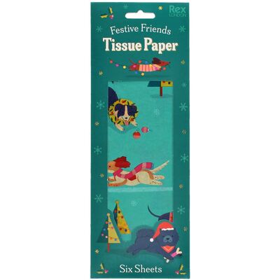 Décoration de noël papier de soie Rex London Festive Friends (x6) Bleu 70x50x0,1 cm - Publicité Décoration de noël papier de soie Rex London Festive Friends (x6) Bleu 70x50x0,1 cm - Publicité