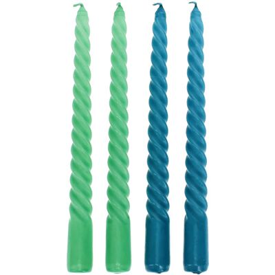 Bougies torsadées Rex London (x4) Multicolore 2x2x20 cm - Publicité Bougies torsadées Rex London (x4) Multicolore 2x2x20 cm - Publicité