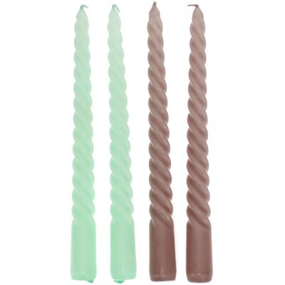 Bougies torsadées Rex London (x4) Multicolore 2x2x20 cm - Publicité Bougies torsadées Rex London (x4) Multicolore 2x2x20 cm - Publicité