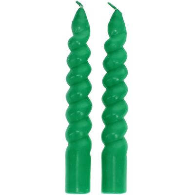 Bougies torsadées Rex London (x2) Vert 2,9x2,9x20 cm - Publicité Bougies torsadées Rex London (x2) Vert 2,9x2,9x20 cm - Publicité