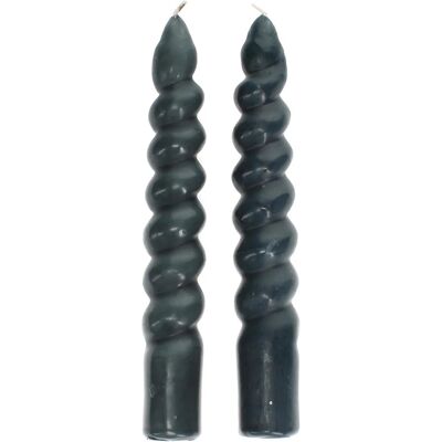 Bougies torsadées Rex London (x2) Gris 2,9x2,9x20 cm - Publicité Bougies torsadées Rex London (x2) Gris 2,9x2,9x20 cm - Publicité