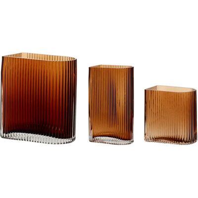 Vases Hubsch Interior Elements (x3) Marron 12x7x13/16x9x18/12x7x20 cm - Publicité Vases Hubsch Interior Elements (x3) Marron 12x7x13/16x9x18/12x7x20 cm - Publicité