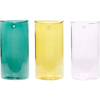 Vase Hübsch, Tacita - Ensemble de Vases en Verre avec Formes Colorées de Glaçon - Publicité Vase Hübsch, Tacita - Ensemble de Vases en Verre avec Formes Colorées de Glaçon - Publicité