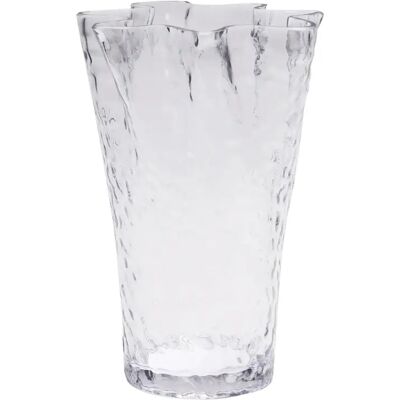 Vase Ruffle Hübsch - 30cm - Verre Clair - Décoration Élégante - Publicité Vase Ruffle Hübsch - 30cm - Verre Clair - Décoration Élégante - Publicité