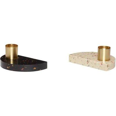 Hübsch Porte-bougies Beige et Noir - Ensemble de 2 - Porte-bougies - Publicité Hübsch Porte-bougies Beige et Noir - Ensemble de 2 - Porte-bougies - Publicité