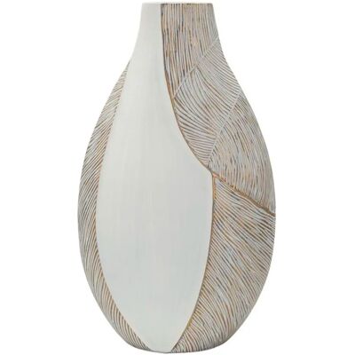 Vase en résine Mauro Ferretti Ho Chi Minh 8x5 cm Blanc 29,5x13,5x50 cm - Publicité Vase en résine Mauro Ferretti Ho Chi Minh 8x5 cm Blanc 29,5x13,5x50 cm - Publicité