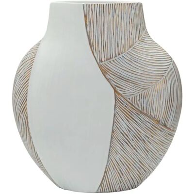 Vase en résine Mauro Ferretti Ho Chi Minh Blanc 35x13,5x37,5 cm - Publicité Vase en résine Mauro Ferretti Ho Chi Minh Blanc 35x13,5x37,5 cm - Publicité