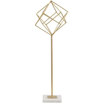 Objet décoratif Mauro Ferretti Cube Doré 16x18x52 cm - Publicité Objet décoratif Mauro Ferretti Cube Doré 16x18x52 cm - Publicité
