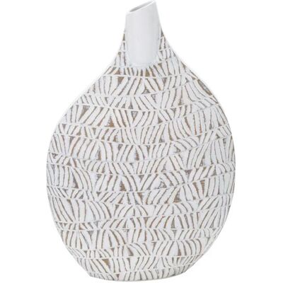 Vase Mauro Ferretti Resina Nairobi Blanc 30,5x11,5x46,5 cm - Publicité Vase Mauro Ferretti Resina Nairobi Blanc 30,5x11,5x46,5 cm - Publicité