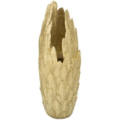 Vase Mauro Ferretti Piume Doré 32x34x80 cm - Publicité Vase Mauro Ferretti Piume Doré 32x34x80 cm - Publicité