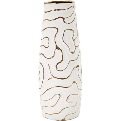 Vase Mauro Ferretti Lia Blanc 12x29,5 cm - Publicité Vase Mauro Ferretti Lia Blanc 12x29,5 cm - Publicité