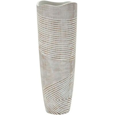 Vase Mauro Ferretti Resina Woody Blanc 18x45 cm - Publicité Vase Mauro Ferretti Resina Woody Blanc 18x45 cm - Publicité