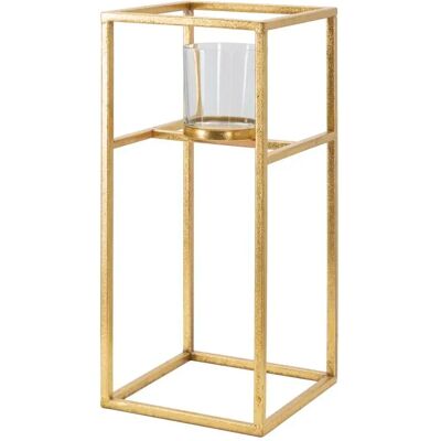 Bougeoir Mauro Ferretti Elegant Doré 15x15x35 cm - Publicité Bougeoir Mauro Ferretti Elegant Doré 15x15x35 cm - Publicité