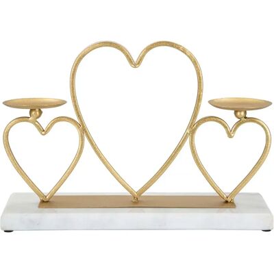 Bougeoir Mauro Ferretti Hearts Doré 30x9x20 cm - Publicité Bougeoir Mauro Ferretti Hearts Doré 30x9x20 cm - Publicité
