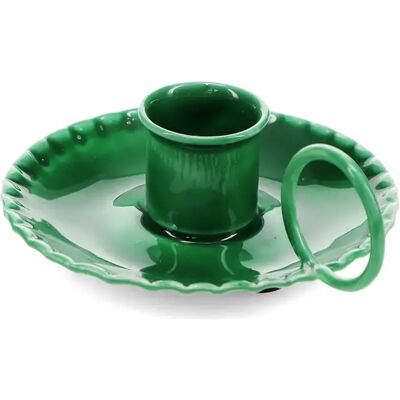 Bougeoir métal moulé en émail Rex London Vert 7,9 cm x 9,9 cm x 3,7 cm - Publicité Bougeoir métal moulé en émail Rex London Vert 7,9 cm x 9,9 cm x 3,7 cm - Publicité