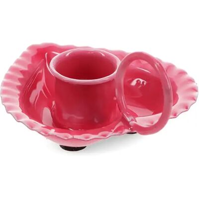 Bougeoir cœur en émail Rex London Rose 7,5 cm x 9,3 cm x 4,2 cm - Publicité Bougeoir cœur en émail Rex London Rose 7,5 cm x 9,3 cm x 4,2 cm - Publicité