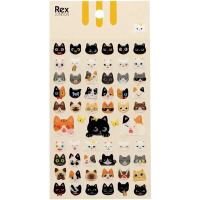 Autocollants 3D Rex London Quirky Cats Multicolore 15x9,2x0,1 cm - Publicité Autocollants 3D Rex London Quirky Cats Multicolore 15x9,2x0,1 cm - Publicité